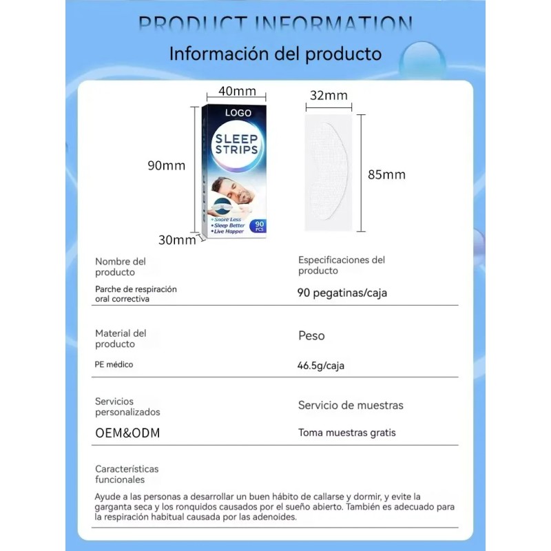 Parche Bucal Para Dormir Para Respirar Por La Boca Contra