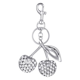 Telooco Cherry Purse Charm Rhinestone Cherry Charm for Purse Cute Bag Charms for Tote Bags for Handbags, Wallets, Birthdays, Valentine'S Day Gifts