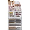 Sorbus Large Clear Makeup Organizer - Detachable 4-Piece Jewelry &