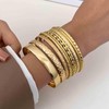 Inilbran Punk Bangles Gold Indian Bangle Bracelets Multi Stackable Wide