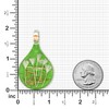 CHUVORA Hand Blown Glass Green White Dried Flower Teardrop Pendant