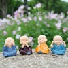 LUXCKY 4 Monks Figurine Statue Cute Little Monks Hear No