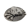 No Rest Skull Belt Buckle Grey