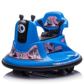 12V Kids Ride On Bumper car W/Parents control,Rotate 360 degrees,Bumper strip,Light belt,MP3,For kids of 2-5 Years Electric Toys Fun - Color: Blue