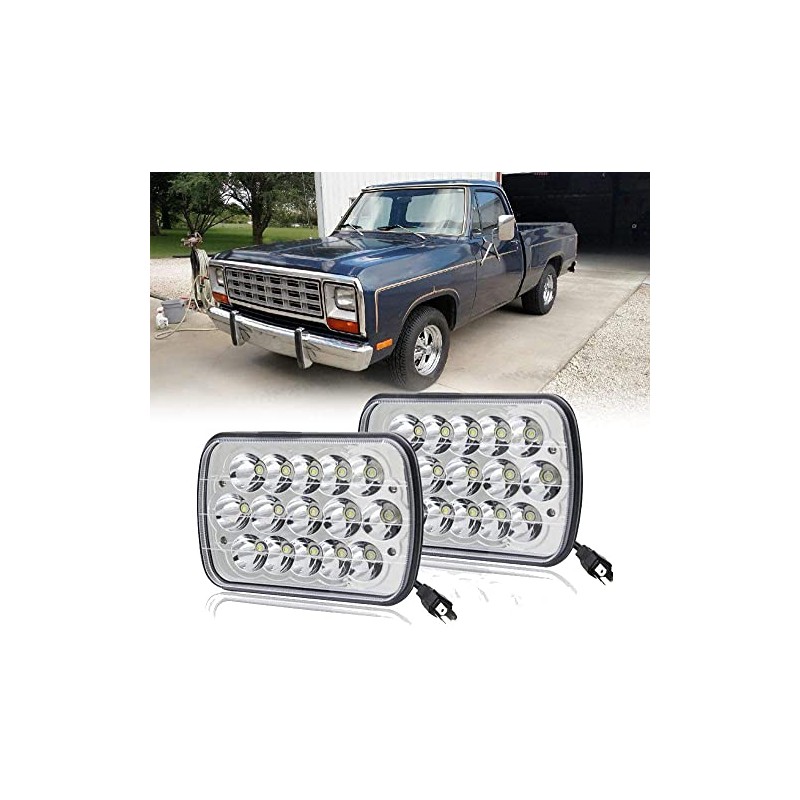 AMUNIESUN Pair 7x6Inch Headlight Sealed Beam For Dodge D150 D250