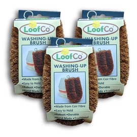 LoofCo Washing-Up Brush SET OF 3, coir fibre, single x 3