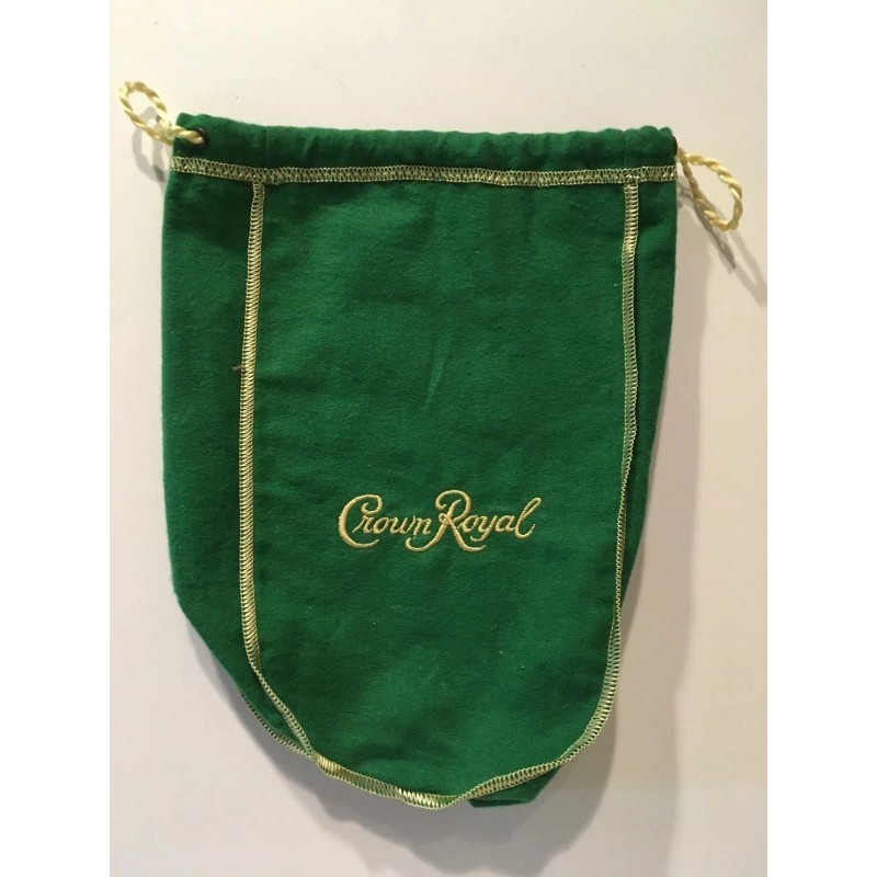 CROWN ROYAL BAG GREEN 9" WITH DRAW STRING - NEW