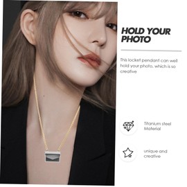 Operitacx Unique Photo Frame Necklace Pendants 10pcs Locket Necklace Chain for Versatile Jewelry Accessories