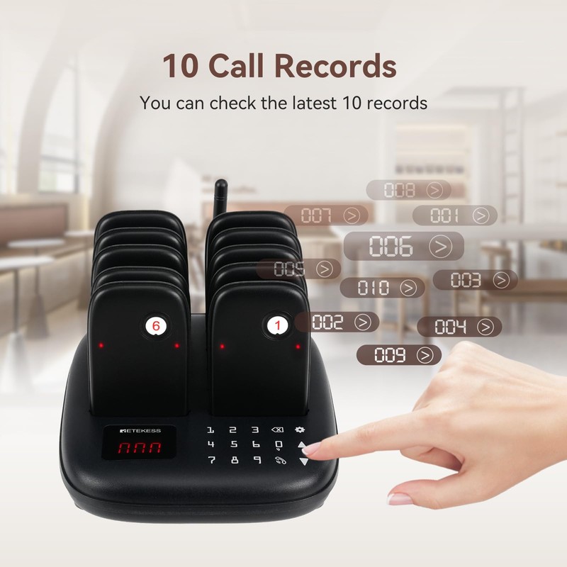 Retekess TD175S Restaurant Pager System, Wireless Calling System, Set with