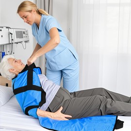 BREENHILL 2 Pack Positioning Bed Pad with Handles,Slide Sheets for Moving Patients on Bed,Transfer Sheet,Draw Sheets for Hospital Bed for Elderly,Repositioning and Lifting 48”x40”