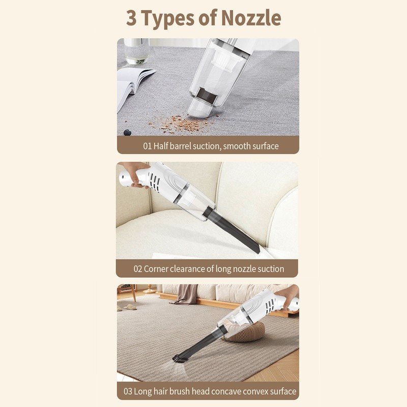 Car Vacuum Cleaner Cordless Handheld Car Vacuum Cleaner Powerful Suction