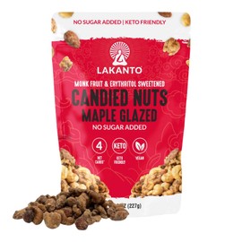 Lakanto Candied Nuts Maple Glazed - No Sugar Added, Sweetened with Monk Fruit, 3 Net Carbs, Keto Diet Friendly, Vegan, On the Go Snack Anytime (Maple Glazed)