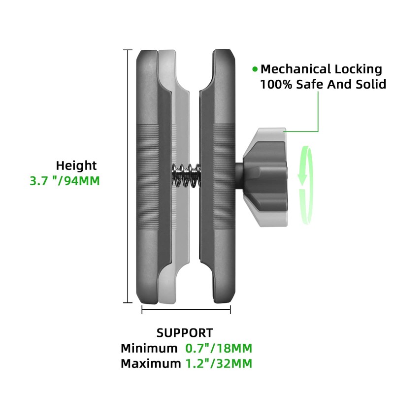 FANAUE Double Socket Arm Compatible with B Size 1" Ball