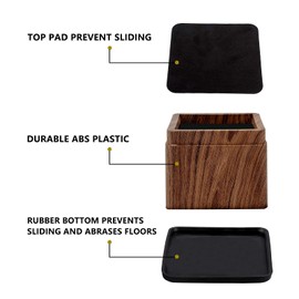 BTSD-home 3 Inch Wood Bed Risers Furniture Risers Bed Frame Lifters in Heights of 3 or 6 Inch Heavy Duty Set of 4 Square