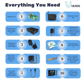 Vilros Raspberry Pi 5-4GB Starter Kit - Turbo Cooled Edition - 32GB Memory (Aluminum Black)