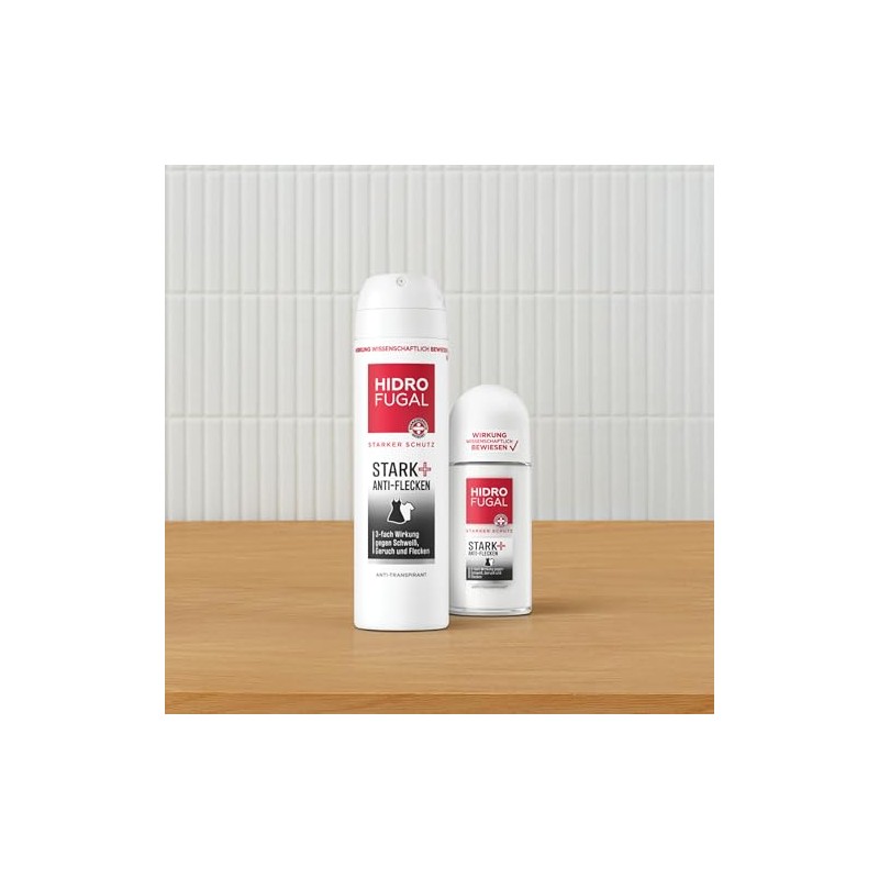 Hidrofugal STARK + ANTI-FLECKEN Spray, starker Antitranspirant Schutz gegen Schweiß,