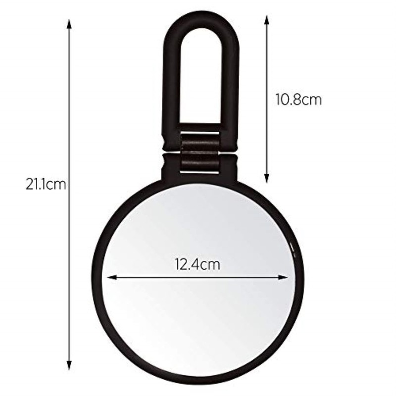 Danielle Folding Makeup Mirror with Handle/Stand, 10X Magnification, Midnight Matte