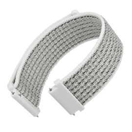 WOCCI 22mm Adjustable Nylon Watch Band, Quick Release Sport Loop Strap (White/Gray)