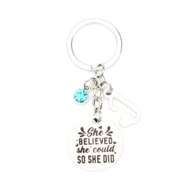 Keychain for Women with Inspirational Quote, She Believed She Could So She Did, Gifts for Friends, Girlfriend, Good Friend Birthday, Travel, Retirement, Thank You or Teacher Gifts