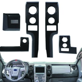 Generic Carbon Fiber Center Console Dashboard Panel Frame Trim Bezels for Ford F150 2009-2014