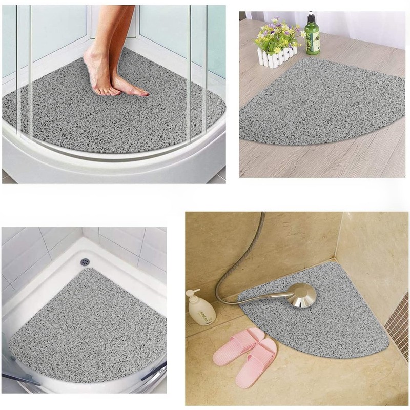 Non-Slip Triangular Shower Mat, 60 x 60 cm, Soft Comfort