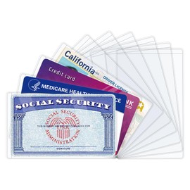 10 PCS Social Security Card Protector Sleeves,31 Mil Soft Clean Waterproof SSN/New Medicare/Credit Card Holder, Soft ID/Debit/Credit Card Covers