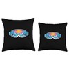 Ski Goggles Art Nature Mountains Minimalist Skiing Throw Pillow