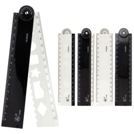 ALLY-MAGIC Folding Ruler, 4 Pcs 30cm Folding Geometric Ruler Flexible Plastic Ruler Bendy Stationary Ruler for Kids Student Teacher Office Y4HBC-4