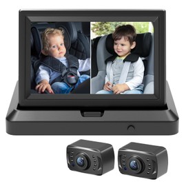 Itomoro Dual Car Camera Baby Monitor, 1080P Baby Car Camera with 2 IR Night Vision, Easily Install with Crystal Clear Wide View for Rear Facing Seat
