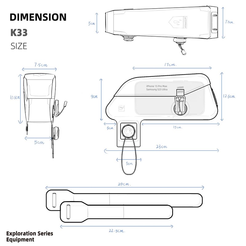 Rhinowalk K33 Top Tube Bag Waterproof Bicycle Frame Bag for