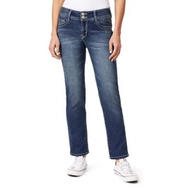 WallFlower Women's Luscious Curvy Straight 29" Mid-Rise Insta Stretch Juniors Jeans, Annabelle