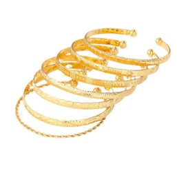 Long tiantian Gold Bangle Bracelets: Stackable, Layered, Adjustable, Trendy Women's Gold Jewelry Gift for Women