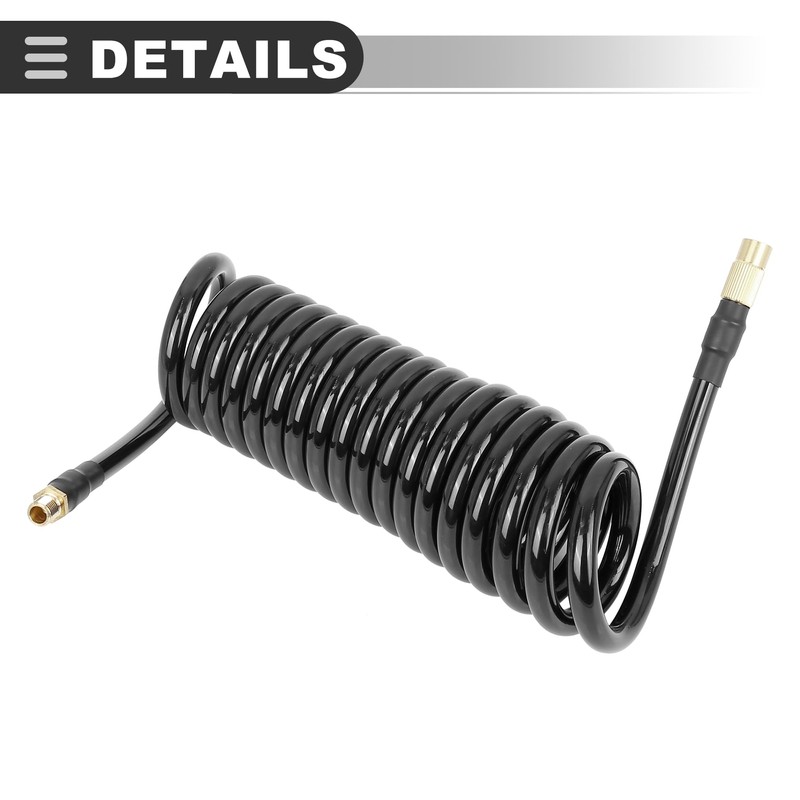 Motoforti Universal Tire Inflator Hose, Polyurethane, Black Gold Tone, 1