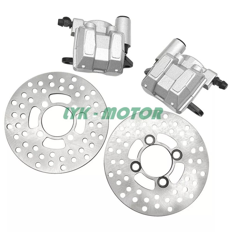 LYK Front Brake Calipers Pads & Brake Rotors for Yamaha