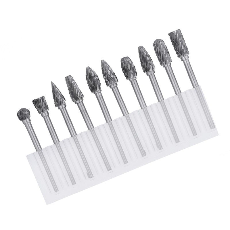 One Set 10 Tungsten Steel Carbide Burrs for Rotary Tool