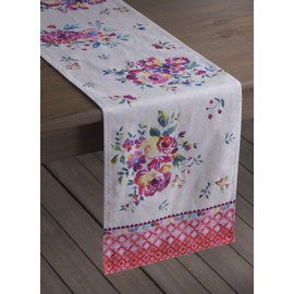 Maison d' Hermine Tablerunner 100% Cotton Decorative Easter Tablerunners Washable Table Runner for Home, Wedding, Restaurant, Buffet Party & Camping, Rose Garden - Spring/Summer (37cm x 180cm)
