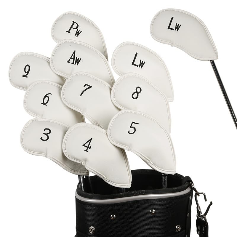 Golf Iron Head Cover Set of 12 Pieces, Thick Synthetic