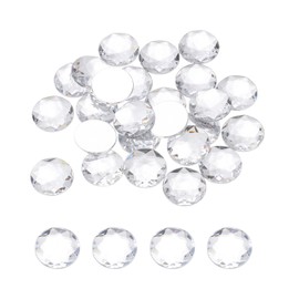 sourcing map Flat Back Round Acrylic Rhinestones,30mm White Flatback Crystal Rhinestones for Crafts Clothes Shoes DIY Decoration Gifts 25Pcs