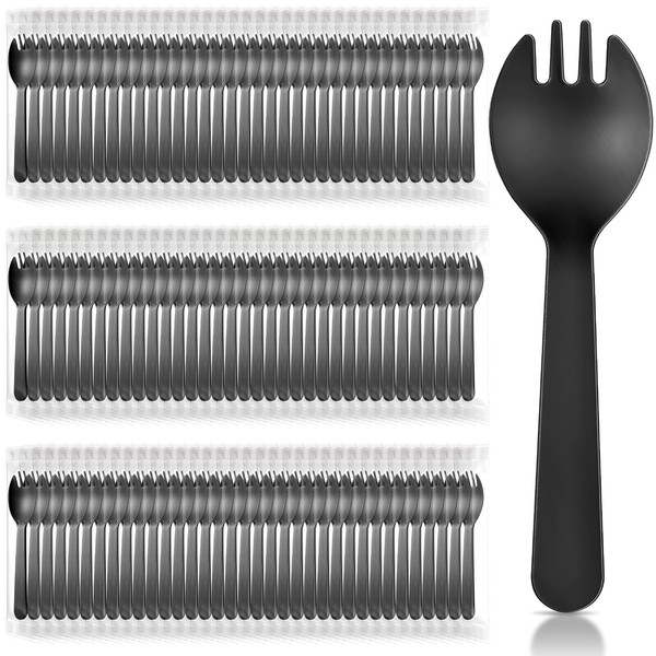 Tioncy 150 Pcs Disposable Plastic Sporks Individually Wrapped Disposable Sporks