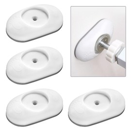 HonGien 4 Pack Baby Gate Wall Protector Stair Gate Extension Wall Guard for Protecting Stair Door Wall Surface Babies & Pets Safety （No Screw Need) (Round White)