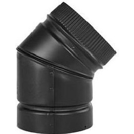 6" x 45 Degree Elbow Black Stovepipe - 22 Gauge