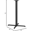 22'' X 22'' Restaurant Table X-Base with 3'' Dia. Bar