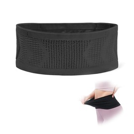 Samcos Running Pouch, Running Belt, Non-Shaking, Ultra Lightweight, Compact, Large Capacity, Stretchable, Packable, Belt, For Jogging, Outdoors, Travel, Waist Bag, Black, M