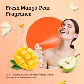 Body Spray For Women, Womens Perfume Fragrance Body Mist And Sprays, Women's Luxury Scented Holiday Gifts and Birthday Presents, 8 oz Fine Mist Spray Bottle (Mango Pear)