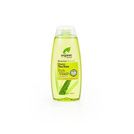 Dr Organic Tea Tree Body Wash, Shower Gel, Oily Skin, Natural, Vegan, Cruelty-Free, Paraben & SLS-Free, Recyclable & Recycled Ocean Bound Plastic, Certified Organic, 250ml, Packaging may vary