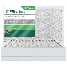Filterbuy 20x36x2 Air Filter MERV 8 Dust Defense (4-Pack), Pleated HVAC AC Furnace Air Filters Replacement (Actual Size: 19.50 x 35.50 x 1.75 Inches)