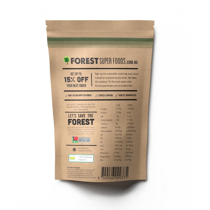 100% Australian Freeze Dried Spirulina - Rich in chlorophyll -