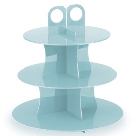 GoodCook Sweet Creations Bake-Take-Serve Nonstick Cupcake Pan Set with Tiered Stand, Silver/Blue