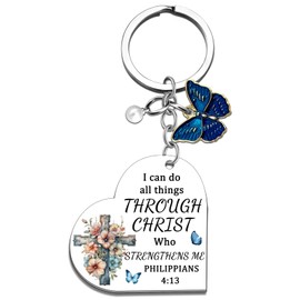 FAFQBING Christian Gifts for Women Inspirational Religious Keychain for Teen Girls Best Friend Motivational Bible Verse Gift Cross Keychains Scripture Encouragement Gifts Ideas for Her