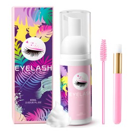 Lash Shampoo Espuma Limpiadora Para Extensiones De Pestañas Rosa